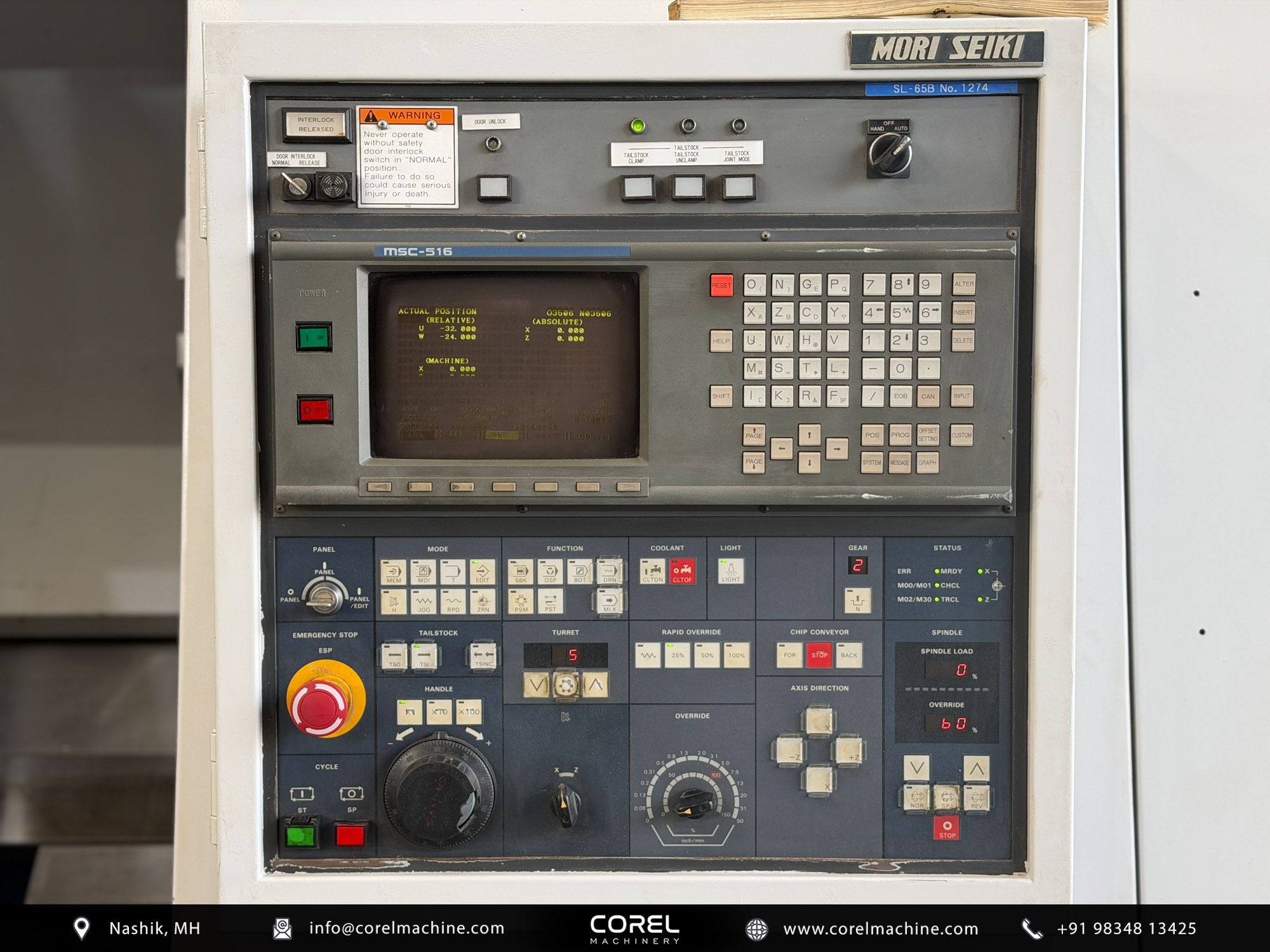 MORI SEIKI SL-65B CNC LATHE CNC Lathe (Used, 1996) — Nashik, India